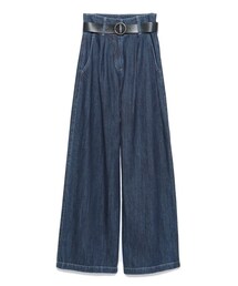 SNIDEL | ベルト付きワイドデニムパンツ(パンツ)