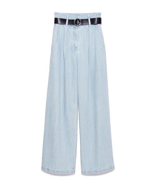 SNIDEL（スナイデル）の「ベルト付きワイドデニムパンツ（デニムパンツ・レディース・WHT/SAX/IND・0/1）」の4枚目の写真