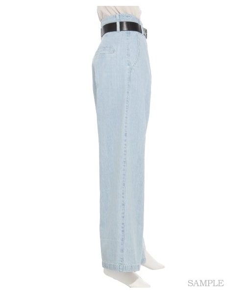 SNIDEL（スナイデル）の「ベルト付きワイドデニムパンツ（デニムパンツ・レディース・WHT/SAX/IND・0/1）」の6枚目の写真