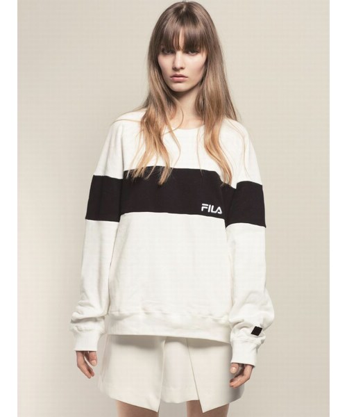 EMODA × FILA  トレーナー EMODA（エモダ）の「EMODA×FILA WIDE LINEトレーナー（）」 - WEAR