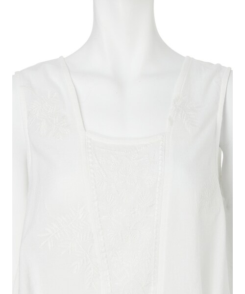 Ungrid（アングリッド）の「シフォン刺繍ノースリブラウス（トップス・レディース・オフホワイト/ブラック・F）」の7枚目の写真