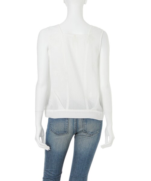 Ungrid（アングリッド）の「シフォン刺繍ノースリブラウス（トップス・レディース・オフホワイト/ブラック・F）」の6枚目の写真