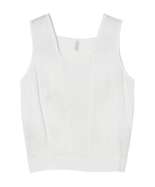 Ungrid（アングリッド）の「シフォン刺繍ノースリブラウス（トップス・レディース・オフホワイト/ブラック・F）」の10枚目の写真