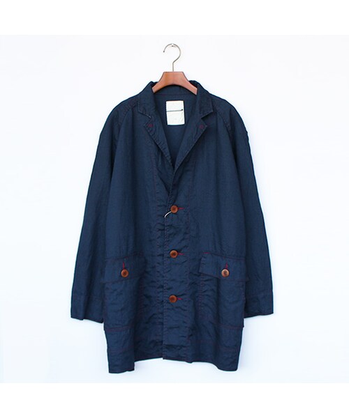 VOO(ヴォー)の「Linen SHI-FU Coat・撥(ジャケット/アウター・Navy・2/3)」の3枚目の写真