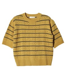 STYLENANDA | ダブルボーダー5分袖針抜きニット(その他)