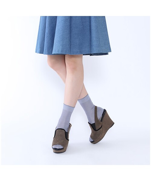 Tabio(タビオ)の「◆綿100%◆1×1リブショートソックス(ソックス・靴下・レディース・フォレストグリーン/パープルネイビー・23.0~24.0cm)」の3枚目の写真