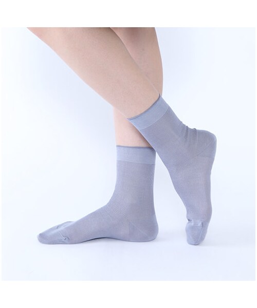 Tabio(タビオ)の「◆綿100%◆1×1リブショートソックス(ソックス・靴下・レディース・フォレストグリーン/パープルネイビー・23.0~24.0cm)」の5枚目の写真