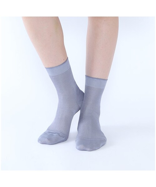 Tabio(タビオ)の「◆綿100%◆1×1リブショートソックス(ソックス・靴下・レディース・フォレストグリーン/パープルネイビー・23.0~24.0cm)」の4枚目の写真