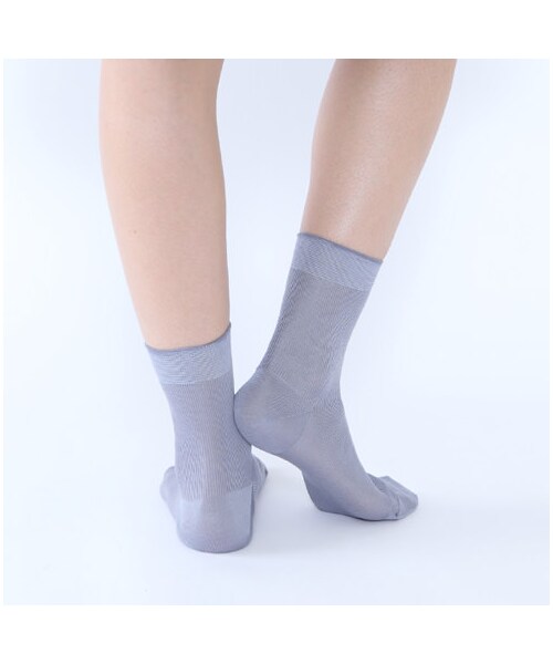 Tabio(タビオ)の「◆綿100%◆1×1リブショートソックス(ソックス・靴下・レディース・フォレストグリーン/パープルネイビー・23.0~24.0cm)」の6枚目の写真