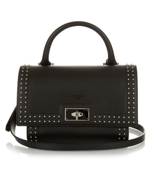 GIVENCHY(ジバンシイ)の「GIVENCHY Mini Shark stud-trim leather cross-body bag(ハンドバッグ・レディース・Black・ONE SIZE)」の1枚目の写真
