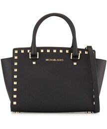MICHAEL KORS | MICHAEL Michael Kors Selma Stud Medium Zip Satchel Bag, Black(ショルダーバッグ)