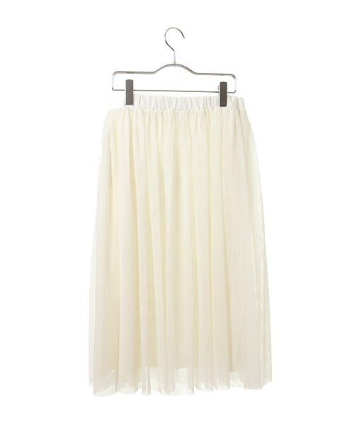 earth music&ecology（アースミュージックアンドエコロジー）の「【スキスカ!】チュールミモレスカート（スカート・ホワイト/ライトグレー/ネイビー・F）」の8枚目の写真