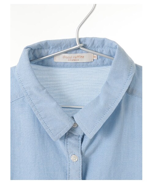 Green Parks(グリーンパークス)の「・オーガニックコットンオックスシャツワンピース(ワンピース/ドレス・オフホワイト/サックスブルー/ブルー・M/L)」の11枚目の写真