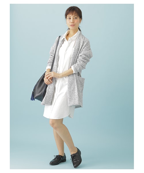 Green Parks(グリーンパークス)の「・オーガニックコットンオックスシャツワンピース(ワンピース/ドレス・オフホワイト/サックスブルー/ブルー・M/L)」の5枚目の写真