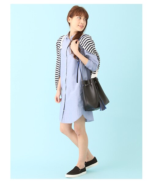 Green Parks(グリーンパークス)の「・オーガニックコットンオックスシャツワンピース(ワンピース/ドレス・オフホワイト/サックスブルー/ブルー・M/L)」の7枚目の写真