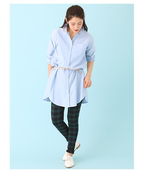 Green Parks(グリーンパークス)の「・オーガニックコットンオックスシャツワンピース(ワンピース/ドレス・オフホワイト/サックスブルー/ブルー・M/L)」の9枚目の写真