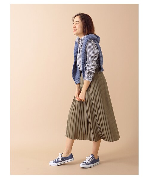 SEVENDAYS=SUNDAY（セブンデイズサンデイ）の「・プリーツスカート（スカート・オフホワイト/ベージュ/ライトカーキ/ネイビー・M/L）」の9枚目の写真