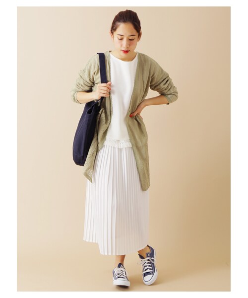 SEVENDAYS=SUNDAY（セブンデイズサンデイ）の「・プリーツスカート（スカート・オフホワイト/ベージュ/ライトカーキ/ネイビー・M/L）」の6枚目の写真