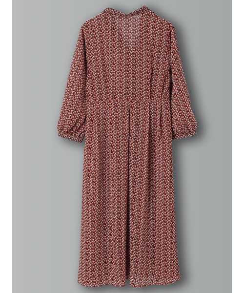 E hyphen world gallery（イーハイフンワールドギャラリー）の「シフォン小花柄ロングガウン（ワンピース/ドレス・レッド/ベージュ/ネイビー・F）」の5枚目の写真