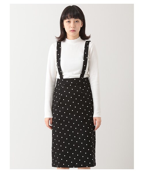 E hyphen world gallery（イーハイフンワールドギャラリー）の「サスペンダー付ひざ丈タイトスカート（スカート・オフホワイト/ブラック/カーキ/ブルー/ネイビー・F）」の6枚目の写真