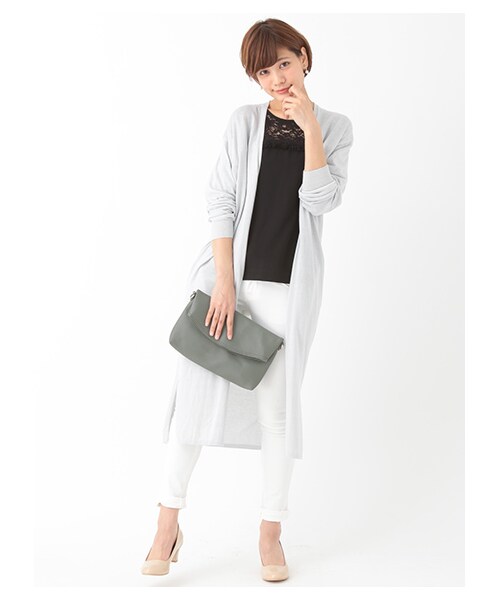 earth music&ecology（アースミュージックアンドエコロジー）の「フリンジレースドッキングプルオーバー（トップス・アイボリー/ブラック/ピンクベージュ・F）」の11枚目の写真