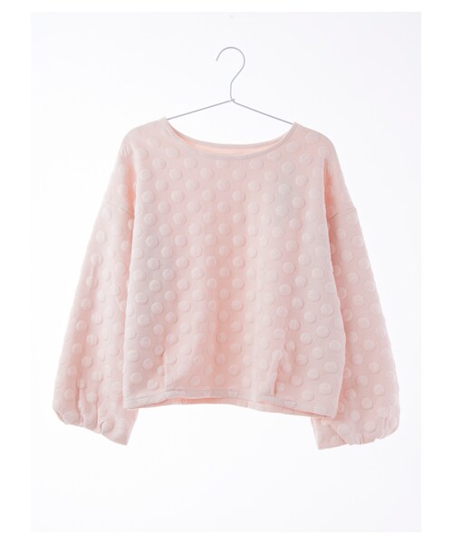 Green　Parks（グリーンパークス）の「・R&S ドットキルティングプルオーバー（トップス・オフホワイト/グレー/ピンク・F）」の3枚目の写真