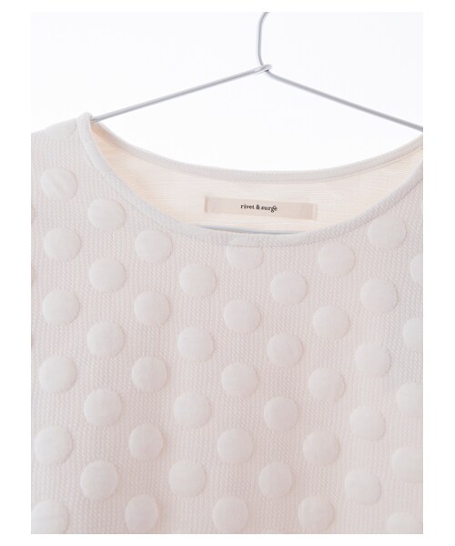 Green　Parks（グリーンパークス）の「・R&S ドットキルティングプルオーバー（トップス・オフホワイト/グレー/ピンク・F）」の6枚目の写真