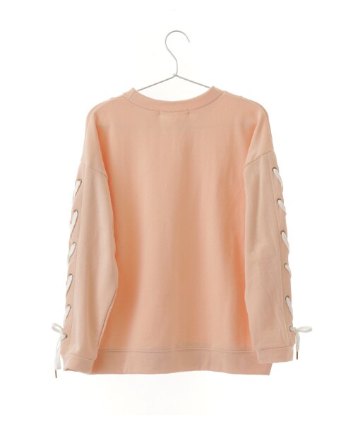 Green　Parks（グリーンパークス）の「・レースアップスリーブウラケプルオーバー（トップス・アイボリー/杢グレー/チャコールグレー/ピンクベージュ・F）」の6枚目の写真