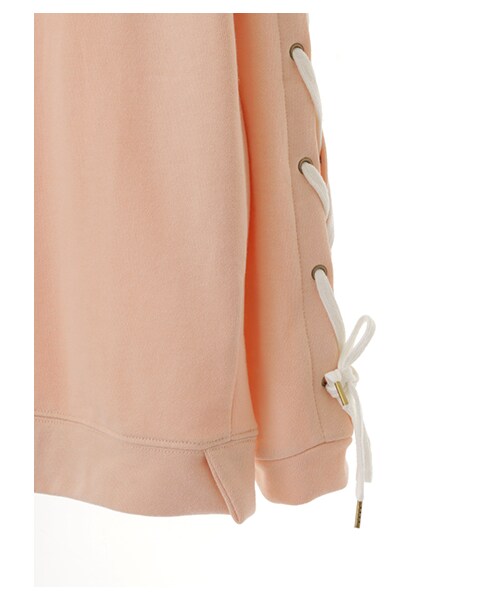 Green　Parks（グリーンパークス）の「・レースアップスリーブウラケプルオーバー（トップス・アイボリー/杢グレー/チャコールグレー/ピンクベージュ・F）」の9枚目の写真