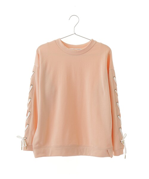 Green　Parks（グリーンパークス）の「・レースアップスリーブウラケプルオーバー（トップス・アイボリー/杢グレー/チャコールグレー/ピンクベージュ・F）」の4枚目の写真