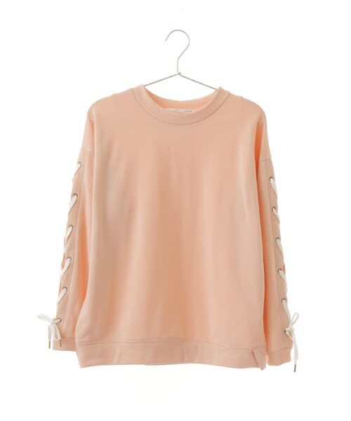 Green　Parks（グリーンパークス）の「・レースアップスリーブウラケプルオーバー（トップス・アイボリー/杢グレー/チャコールグレー/ピンクベージュ・F）」の5枚目の写真