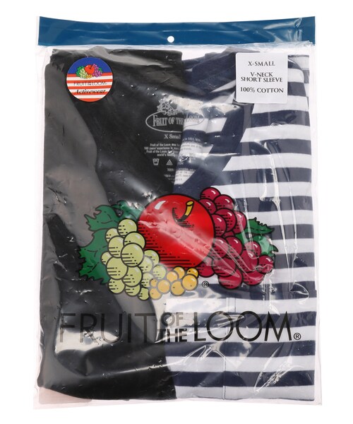 SEVENDAYS=SUNDAY（セブンデイズサンデイ）の「U FRUIT OF THE LOOM VネックパックT（トップス・ホワイト/ブラック/ボーダー・XS/S/M/L）」の2枚目の写真