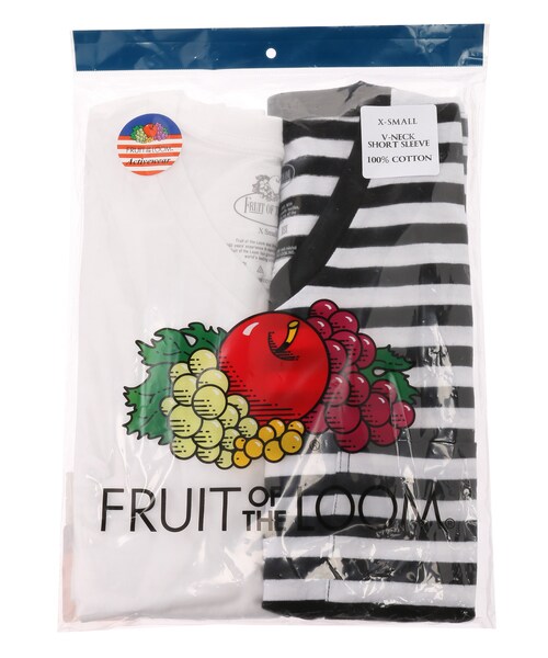 SEVENDAYS=SUNDAY（セブンデイズサンデイ）の「U FRUIT OF THE LOOM VネックパックT（トップス・ホワイト/ブラック/ボーダー・XS/S/M/L）」の4枚目の写真