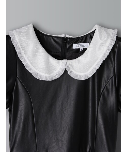 E hyphen world gallery Bon Bon（イーハイフンワールドギャラリーボンボン）の「PUタックワンピース（ワンピース/ドレス・ホワイト/ブラック・S/M）」の6枚目の写真