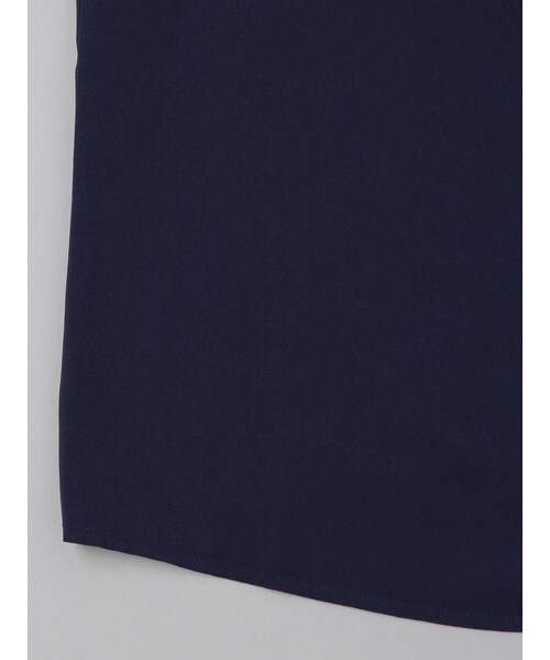 E hyphen world gallery(イーハイフンワールドギャラリー)の「ソフトジョーゼットパジャマワンピース(ワンピース/ドレス・オフホワイト/ネイビー/ギンガムチェック・F)」の8枚目の写真