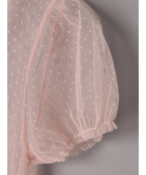 E hyphen world gallery Bon Bon（イーハイフンワールドギャラリーボンボン）の「SSドットチュールパフプルオーバー（トップス・ホワイト/ブラック/ピンク・S/M）」の8枚目の写真