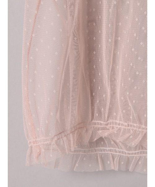 E hyphen world gallery Bon Bon（イーハイフンワールドギャラリーボンボン）の「SSドットチュールパフプルオーバー（トップス・ホワイト/ブラック/ピンク・S/M）」の9枚目の写真