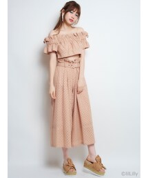 lilLilly | コットンレースオフショルブラウス(トップス)