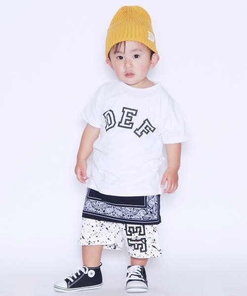 DEF KIDS（デフキッズ）の「DEF KIDS/デフキッズ/バンダナレイヤードT DEF（Tシャツ/カットソー・キッズ・ホワイト/ブラック・110/140）」の3枚目の写真