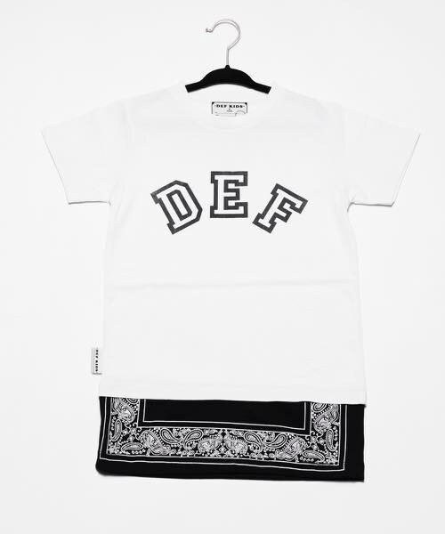 DEF KIDS（デフキッズ）の「DEF KIDS/デフキッズ/バンダナレイヤードT DEF（Tシャツ/カットソー・キッズ・ホワイト/ブラック・110/140）」の4枚目の写真