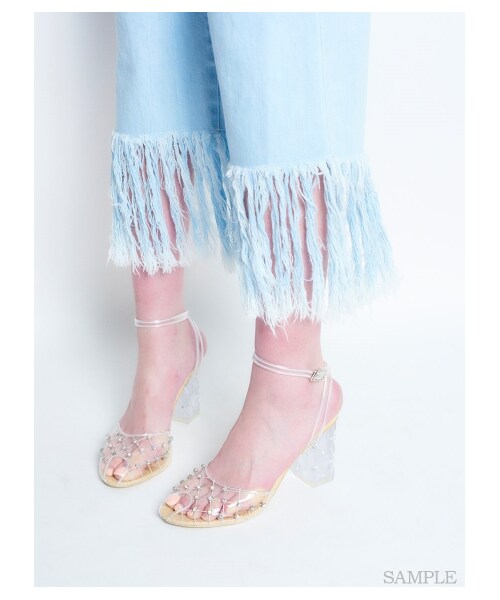 lilLilly（リルリリー）の「[LILICIOUS]クリアビジューサンダル（シューズ・レディース・CLEAR/WHITE/PINK・S(23-23.5)/M(24-24,5)）」の4枚目の写真