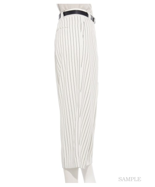 SNIDEL（スナイデル）の「ベルト付きガウチョパンツ（ワイドパンツ・レディース・STRIPE/BEG/BLK・0/1）」の6枚目の写真