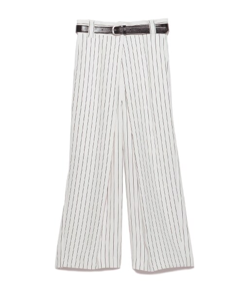 SNIDEL（スナイデル）の「ベルト付きガウチョパンツ（ワイドパンツ・レディース・STRIPE/BEG/BLK・0/1）」の4枚目の写真