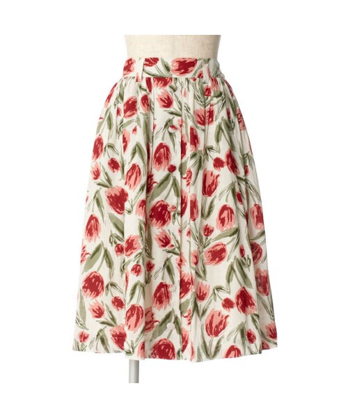 F i.n.t（フィント）の「チューリップ柄前釦ギャザースカート/F i.n.t（スカート・レディース・その他）」の2枚目の写真