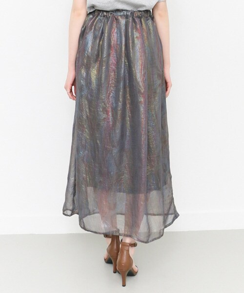 KBF（ケイビーエフ）の「極光色彩及踝長裙（スカート・レディース・淺灰色/薄荷綠/炭黑色・one）」の12枚目の写真