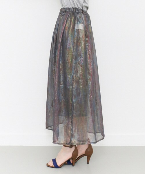 KBF（ケイビーエフ）の「極光色彩及踝長裙（スカート・レディース・淺灰色/薄荷綠/炭黑色・one）」の11枚目の写真