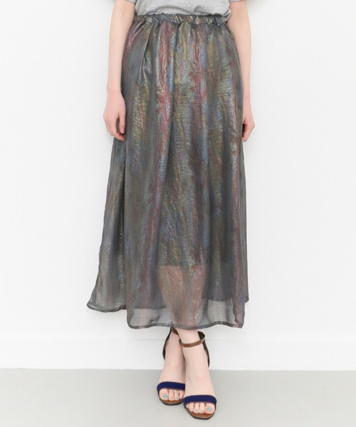 KBF（ケイビーエフ）の「極光色彩及踝長裙（スカート・レディース・淺灰色/薄荷綠/炭黑色・one）」の10枚目の写真