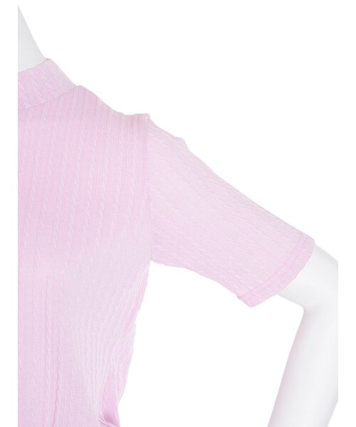 merry jenny（メリージェニー）の「ケーブルフリルカットソー（トップス・レディース・オフホワイト/ブラック/ピンク）」の12枚目の写真