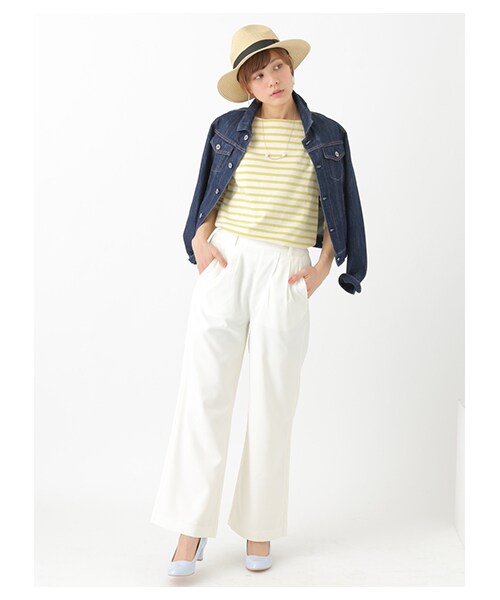 earth music&ecology（アースミュージックアンドエコロジー）の「【Special Price】【ボーダーボーダー!】ボートネックボーダープルオーバー（トップス・アイボリー/オフホワイト/杢ライトグレー/レッド/ライトイエロー/ネイビー・M/L）」の13枚目の写真