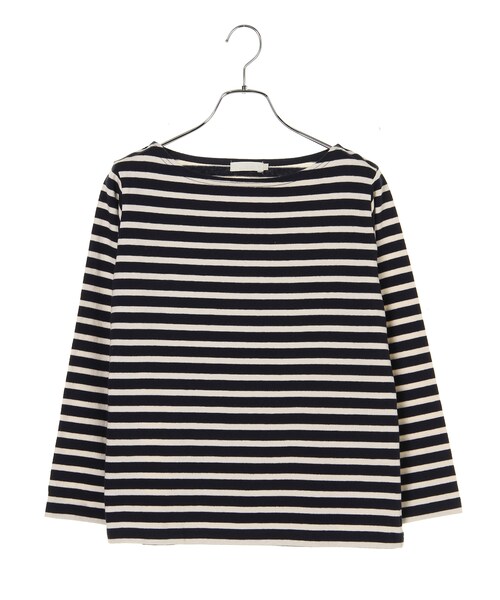 earth music&ecology（アースミュージックアンドエコロジー）の「【Special Price】【ボーダーボーダー!】ボートネックボーダープルオーバー（トップス・アイボリー/オフホワイト/杢ライトグレー/レッド/ライトイエロー/ネイビー・M/L）」の6枚目の写真